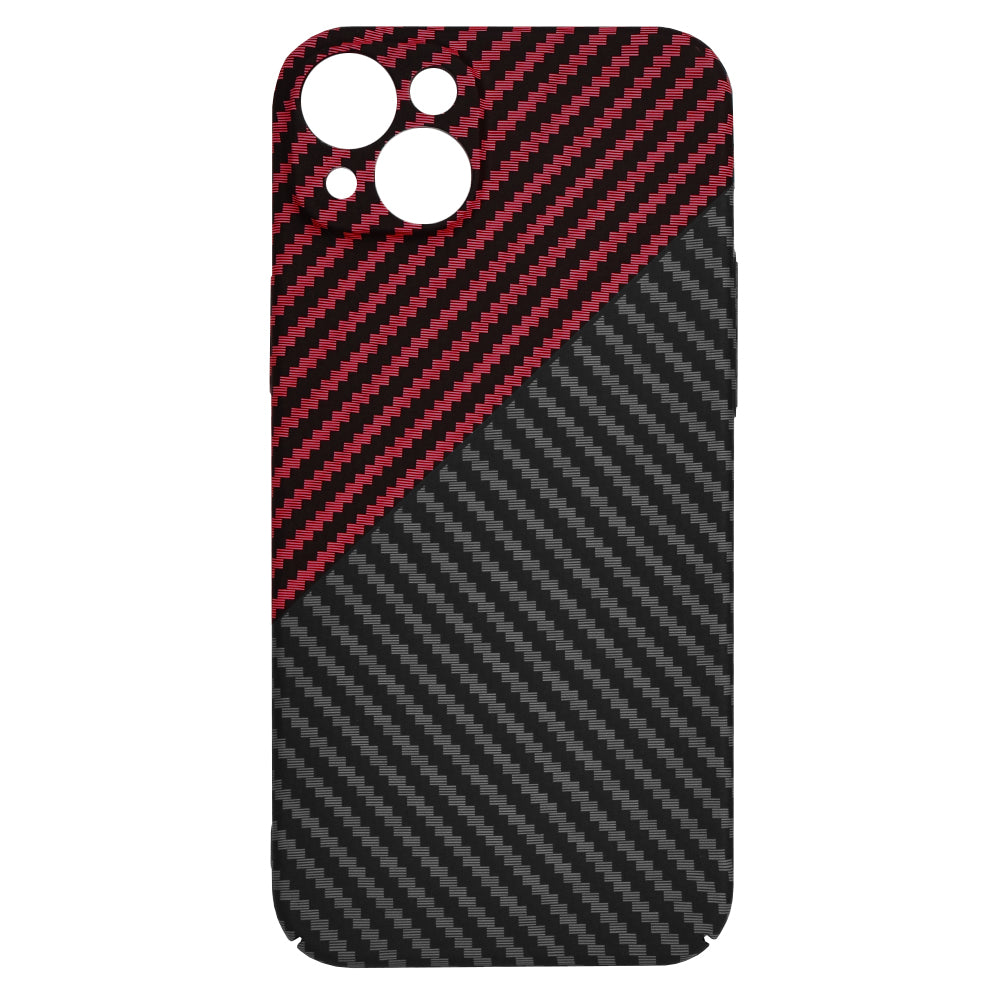 Custodia per Apple iPhone 15 Plus, Techsuit, Carbonite FiberShell, Nero Rosso
