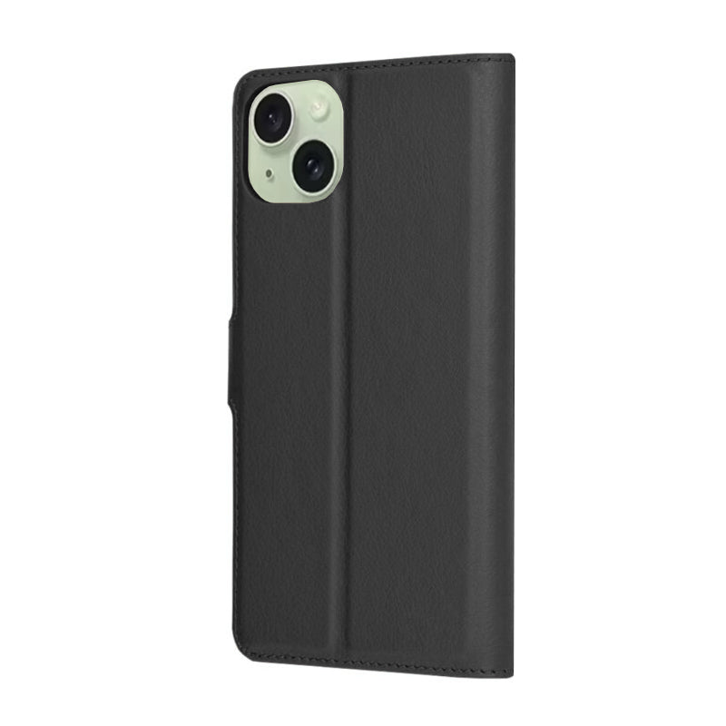 Custodia per Apple iPhone 15 Plus, Techsuit, Leather Folio, Nera