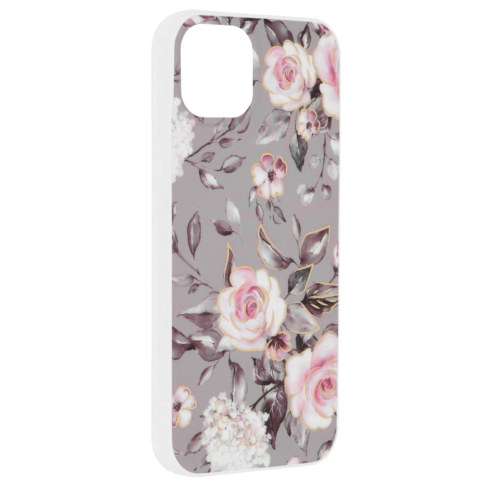 Custodia per Apple iPhone 15 Plus, Techsuit, Marble, Grigio