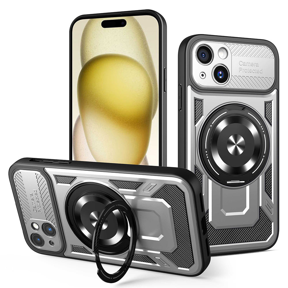 Custodia per Apple iPhone 15 Plus, Techsuit, RuggedCam, Grigio