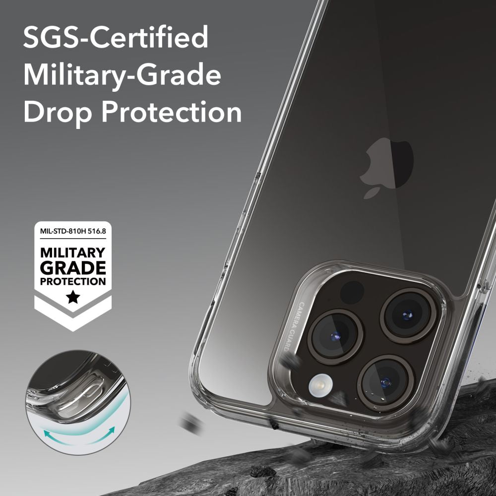 Custodia per Apple iPhone 15 Pro, ESR, Ice Shield, Trasparente