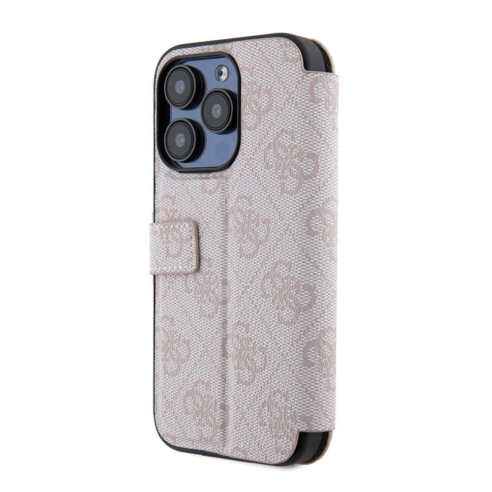 Custodia per Apple iPhone 15 Pro, Guess, 4G Book, Rosa