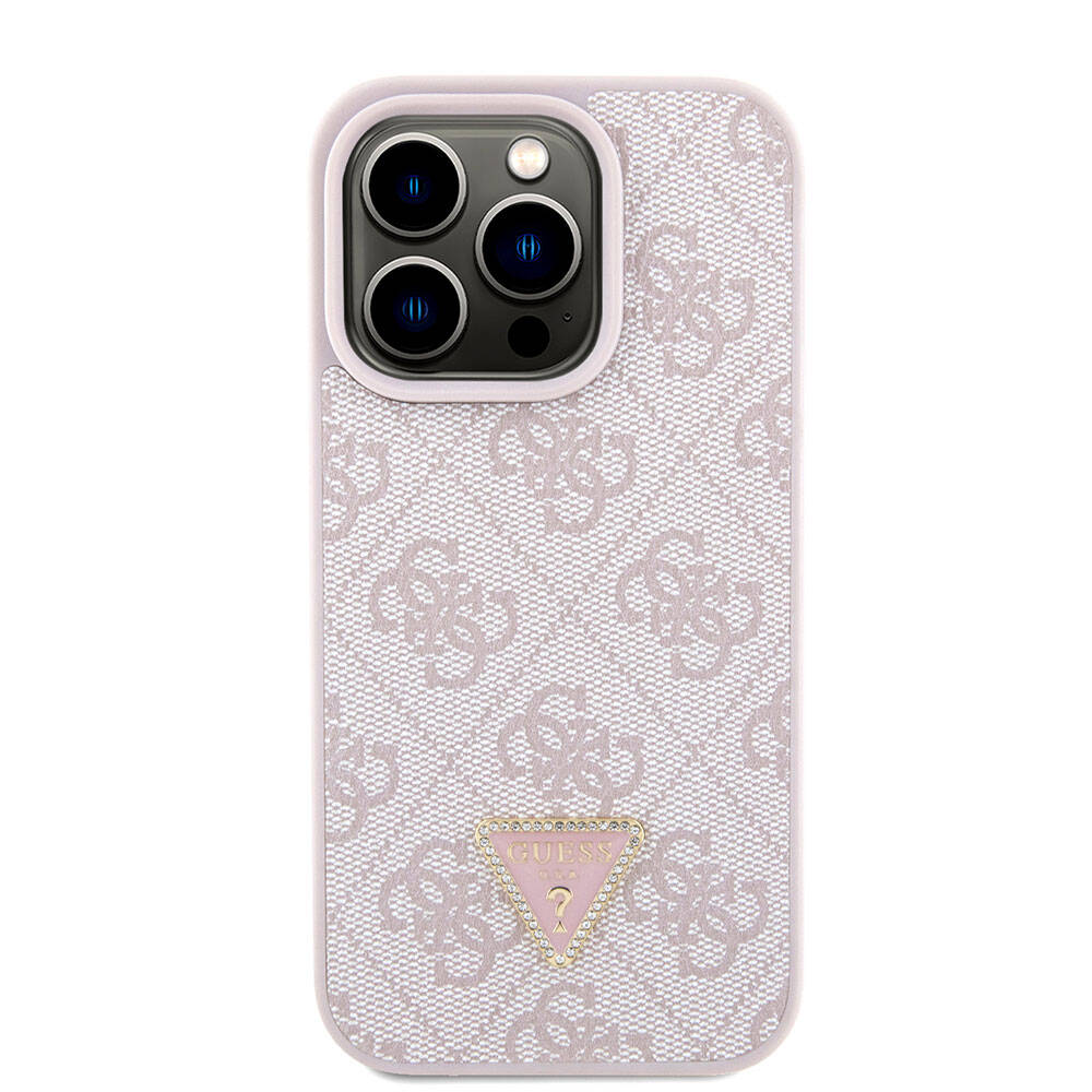 Custodia per Apple iPhone 15 Pro, Guess, Crossbody 4G Metal Logo, Rosa