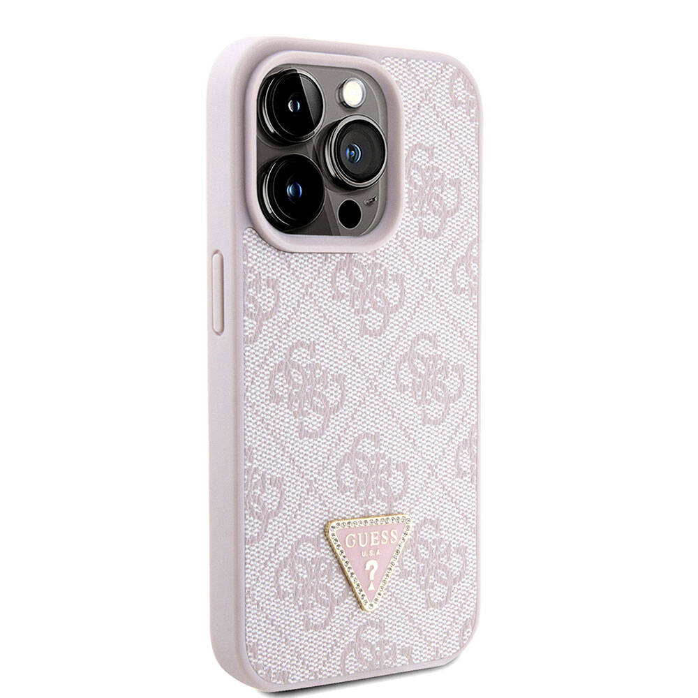 Custodia per Apple iPhone 15 Pro, Guess, Crossbody 4G Metal Logo, Rosa
