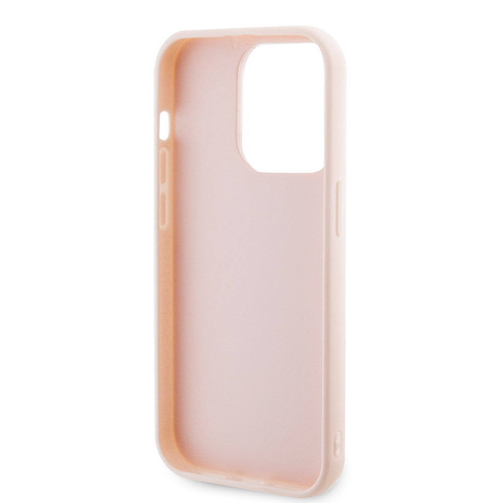 Custodia per Apple iPhone 15 Pro, Karl Lagerfeld, 3D Rubber Glitter Logo Karl, Rosa