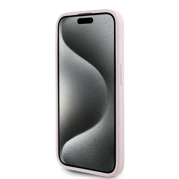 Custodia per Apple iPhone 15 Pro, Karl Lagerfeld, Diagonal Quilted Script, Rosa