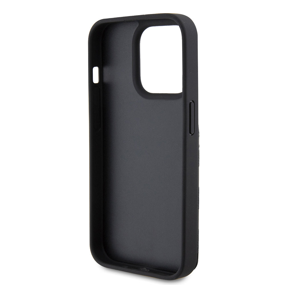 Custodia per Apple iPhone 15 Pro, Karl Lagerfeld, Saffiano Cardslots and Stand Monogram Choupette, Nera