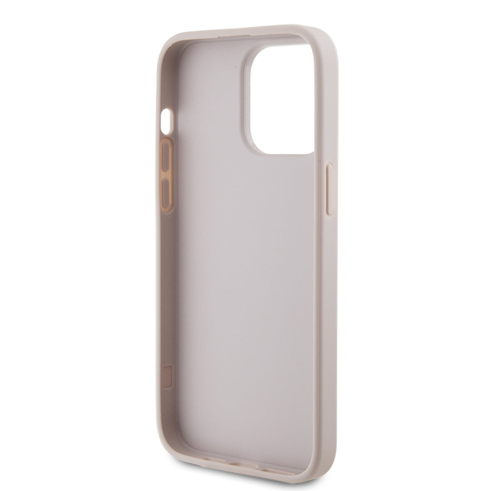 Custodia per Apple iPhone 15 Pro Max, Guess, 4G Metal Gold Logo, Rosa