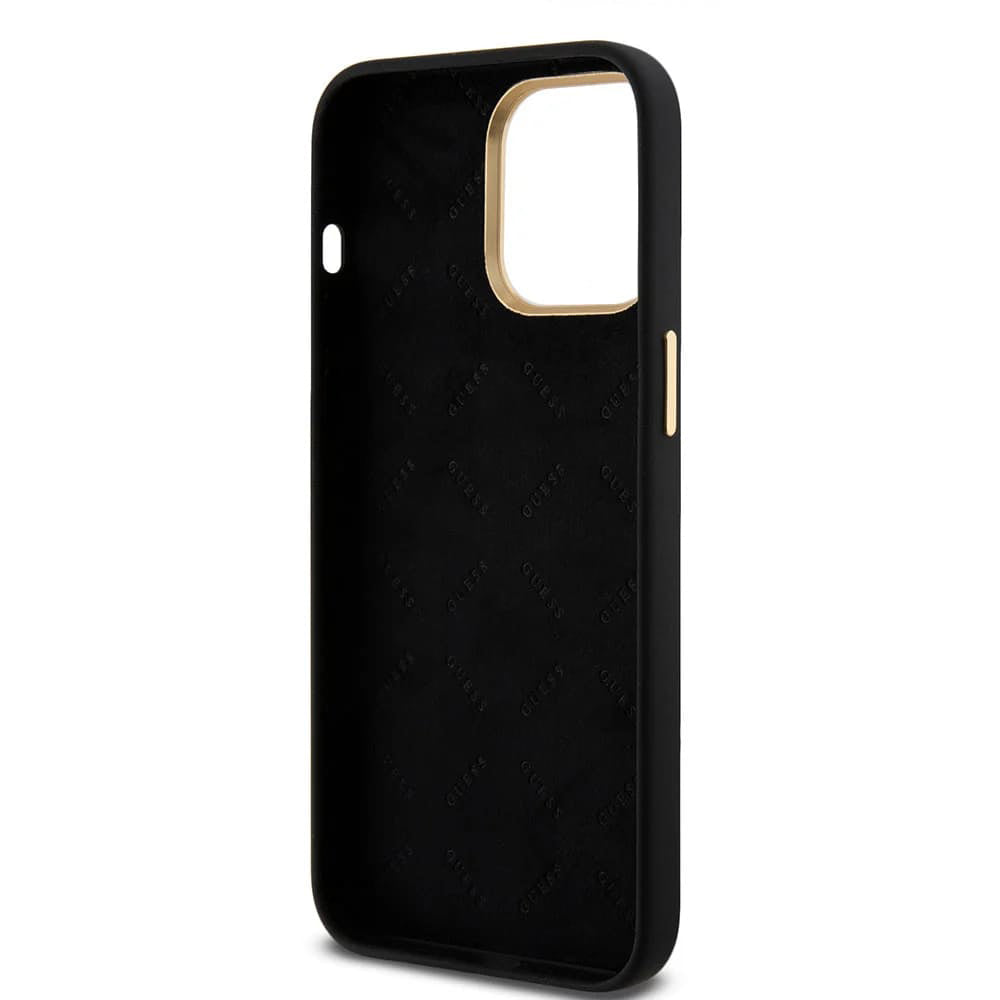 Custodia per Apple iPhone 15 Pro Max, Guess, Script Metal Logo & Frame, Nera