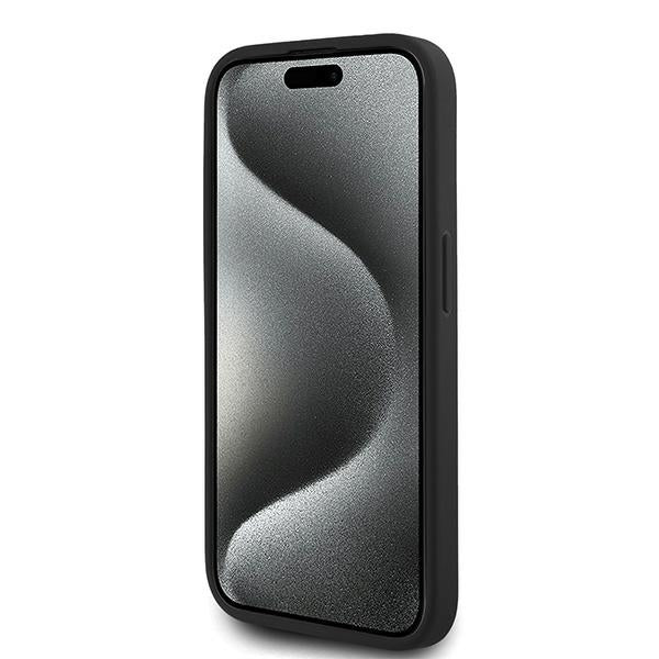 Custodia per Apple iPhone 15 Pro Max, Karl Lagerfeld, Diagonal Quilted Script, Nera