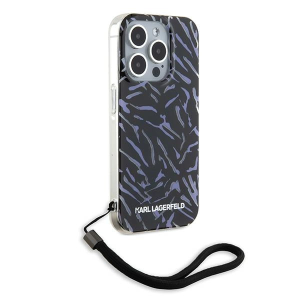 Custodia per Apple iPhone 15 Pro Max, Karl Lagerfeld, Zebra with Cord Strap, Viola