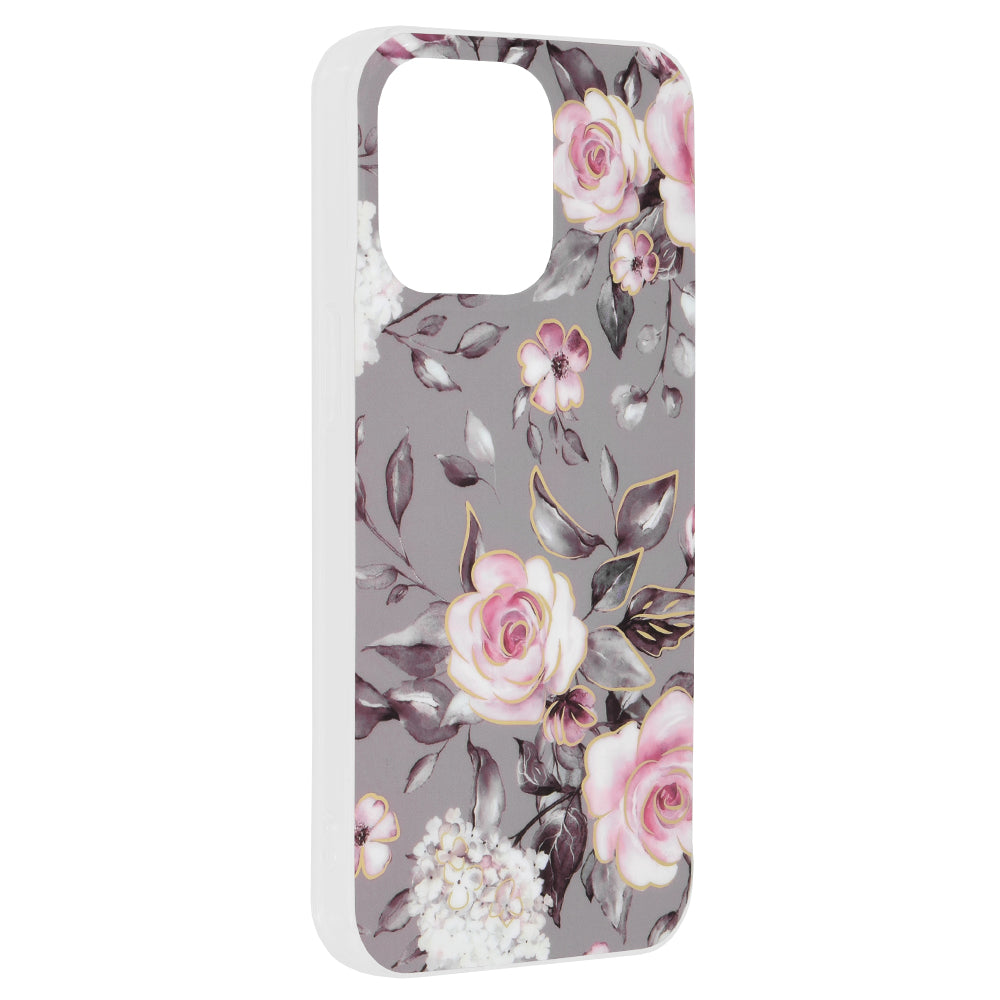 Custodia per Apple iPhone 15 Pro Max, Techsuit, Marble, Grigio