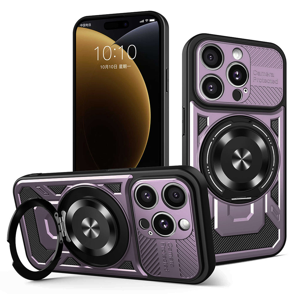Custodia per Apple iPhone 15 Pro Max, Techsuit, RuggedCam, Viola