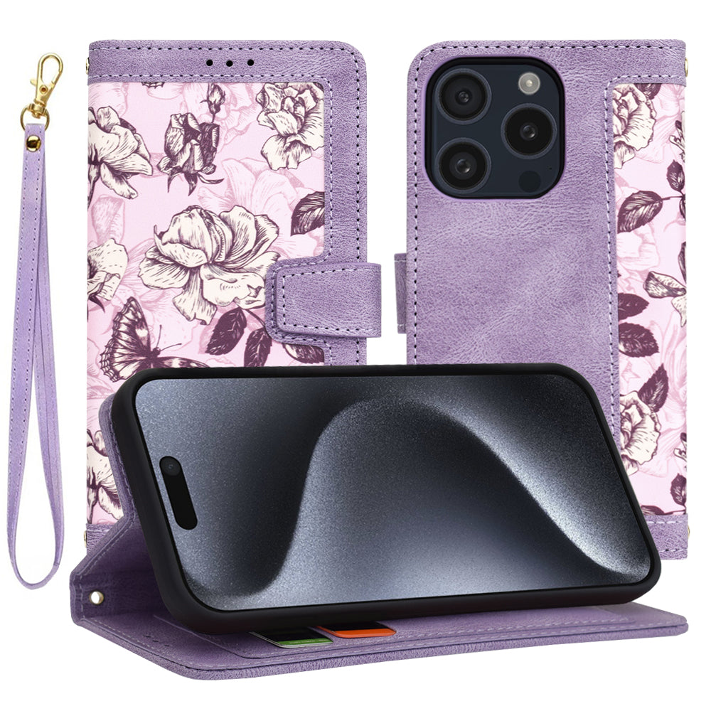 Custodia per Apple iPhone 15 Pro, Techsuit, FlipCraft, Viola
