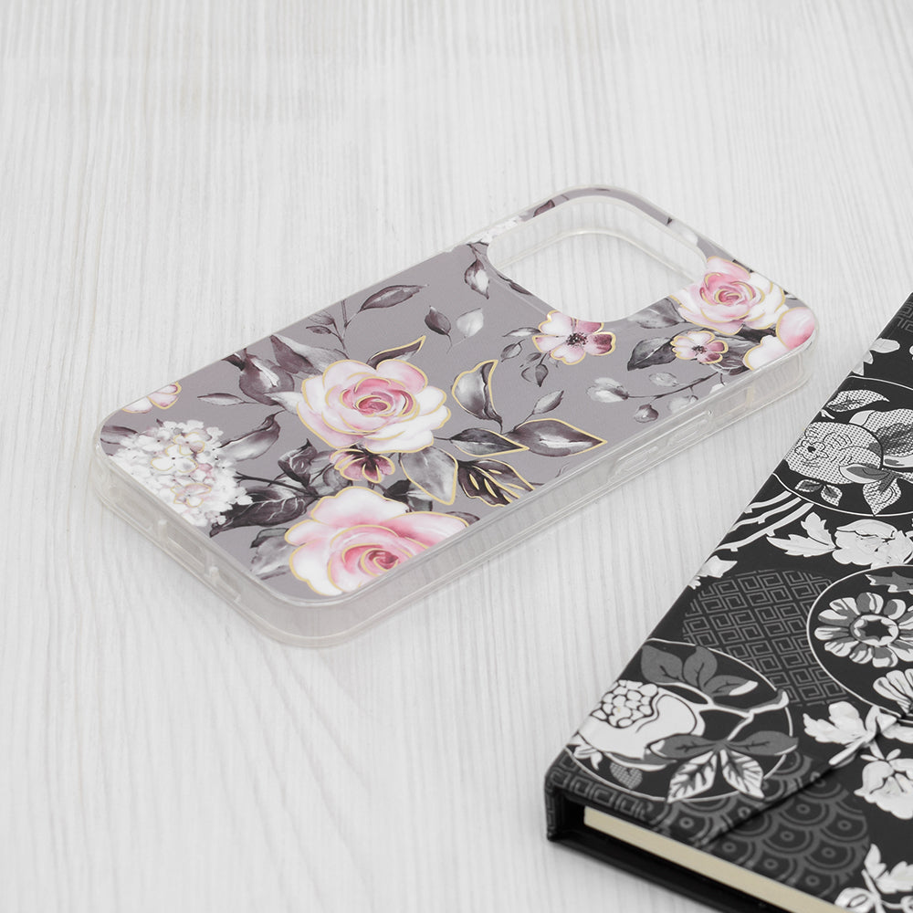 Custodia per Apple iPhone 15 Pro, Techsuit, Marble, Grigio