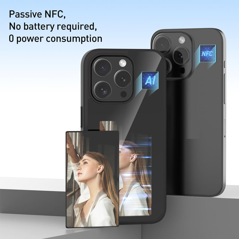 Custodia per Apple iPhone 15 Pro, Techsuit, SmartScreen NFC, Nera