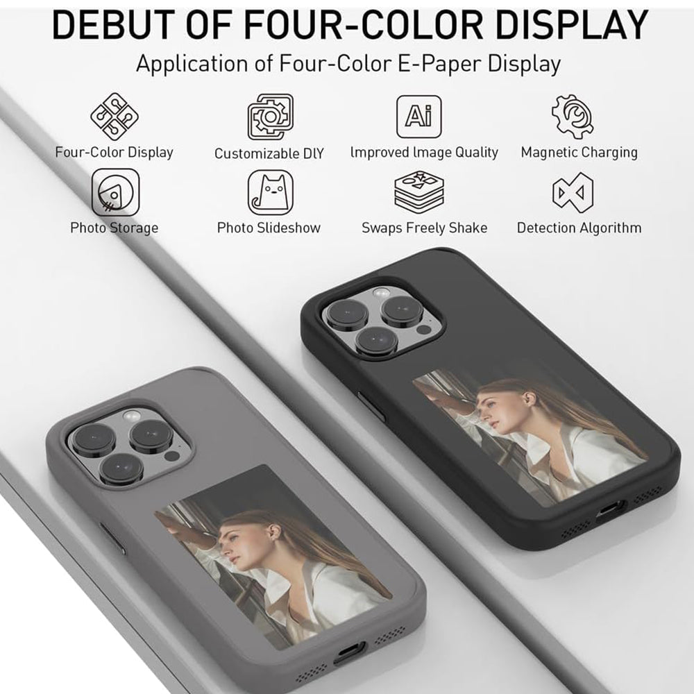 Custodia per Apple iPhone 15 Pro, Techsuit, SmartScreen NFC, Nera