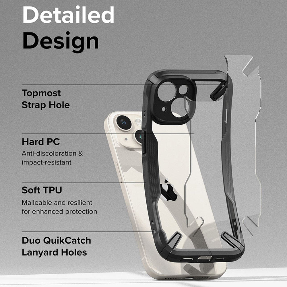 Custodia per Apple iPhone 15, Ringke, Fusion X, Nera