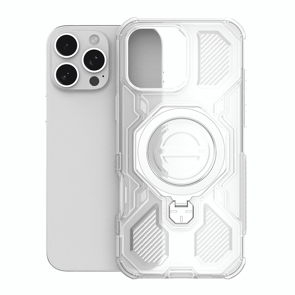 Custodia per Apple iPhone 15, Techsuit, Carbon Shield Pro, Bianca