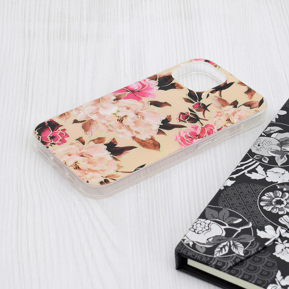 Custodia per Apple iPhone 15, Techsuit, Marble, Beige