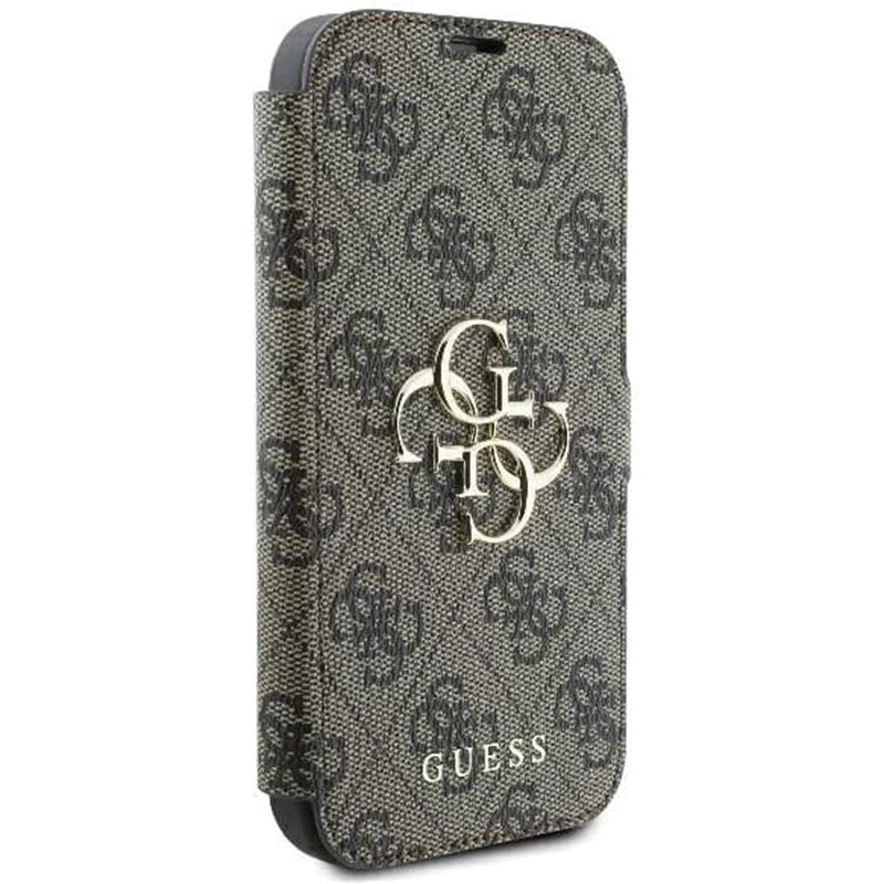 Custodia per Apple iPhone 16, Guess, 4G Book, Marrone