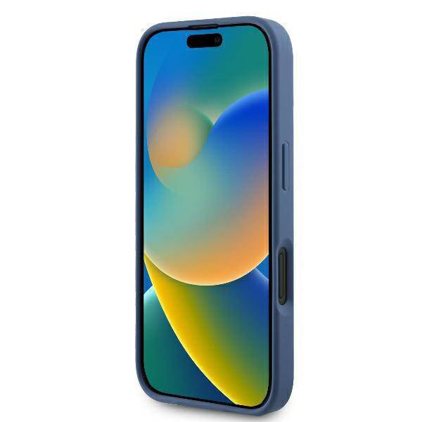 Custodia per Apple iPhone 16, Guess, 4G Bottom Stripe, Blu