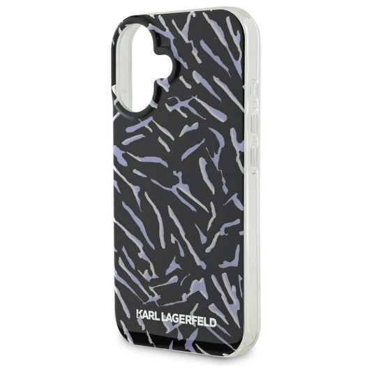 Custodia per Apple iPhone 16, Karl Lagerfeld, Zebra con Cinturino, Viola