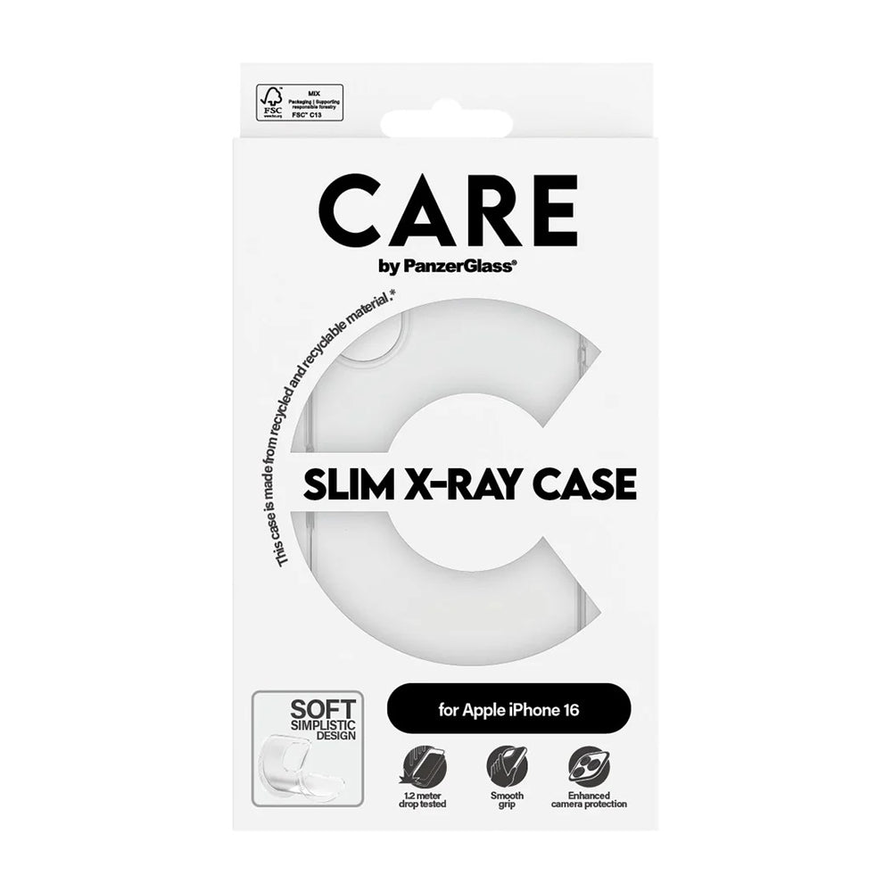 Custodia per Apple iPhone 16, PanzerGlass, Care Fashionable, Trasparente