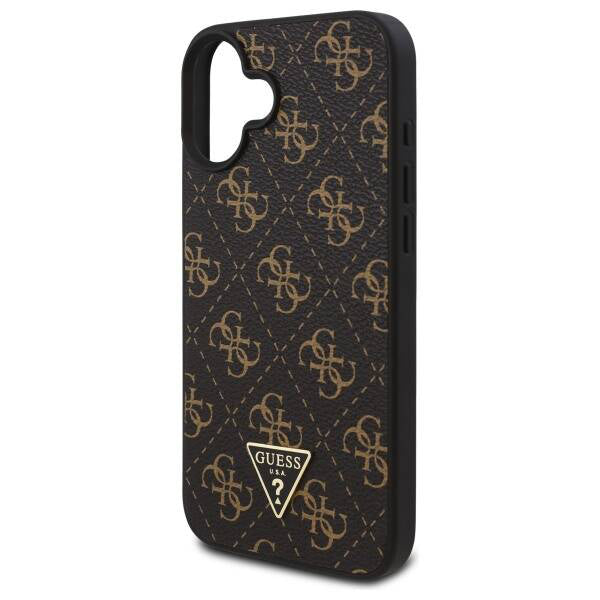 Custodia per Apple iPhone 16 Plus, Guess, 4G Triangle Logo, Nera