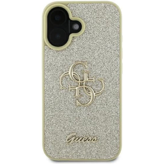 Custodia per Apple iPhone 16 Plus, Guess, Fixed Glitter Big 4G, Dorata