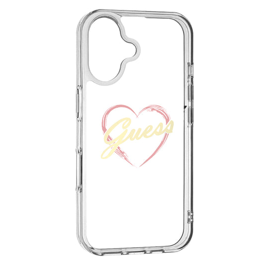 Custodia per Apple iPhone 16 Plus, Guess, IML Heart, Trasparente