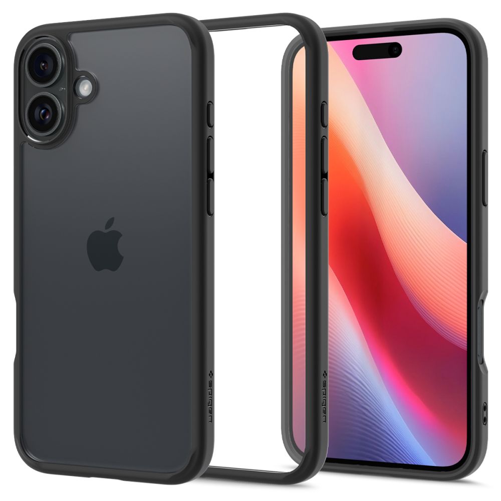 Custodia per Apple iPhone 16 Plus, Spigen, Ultra Hybrid, Nera Opaca