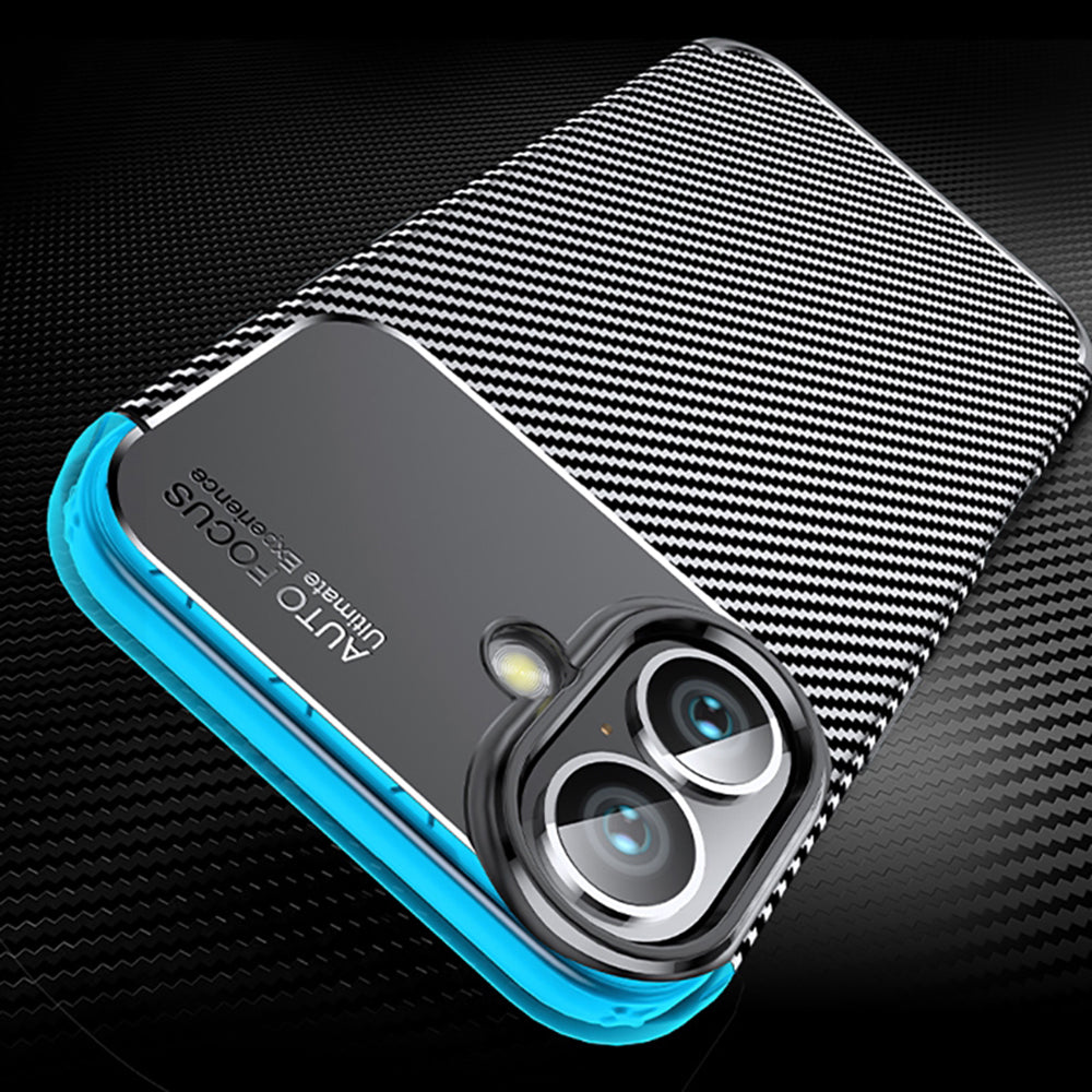 Custodia per Apple iPhone 16 Plus, Techsuit, CarbonFiber, Nera