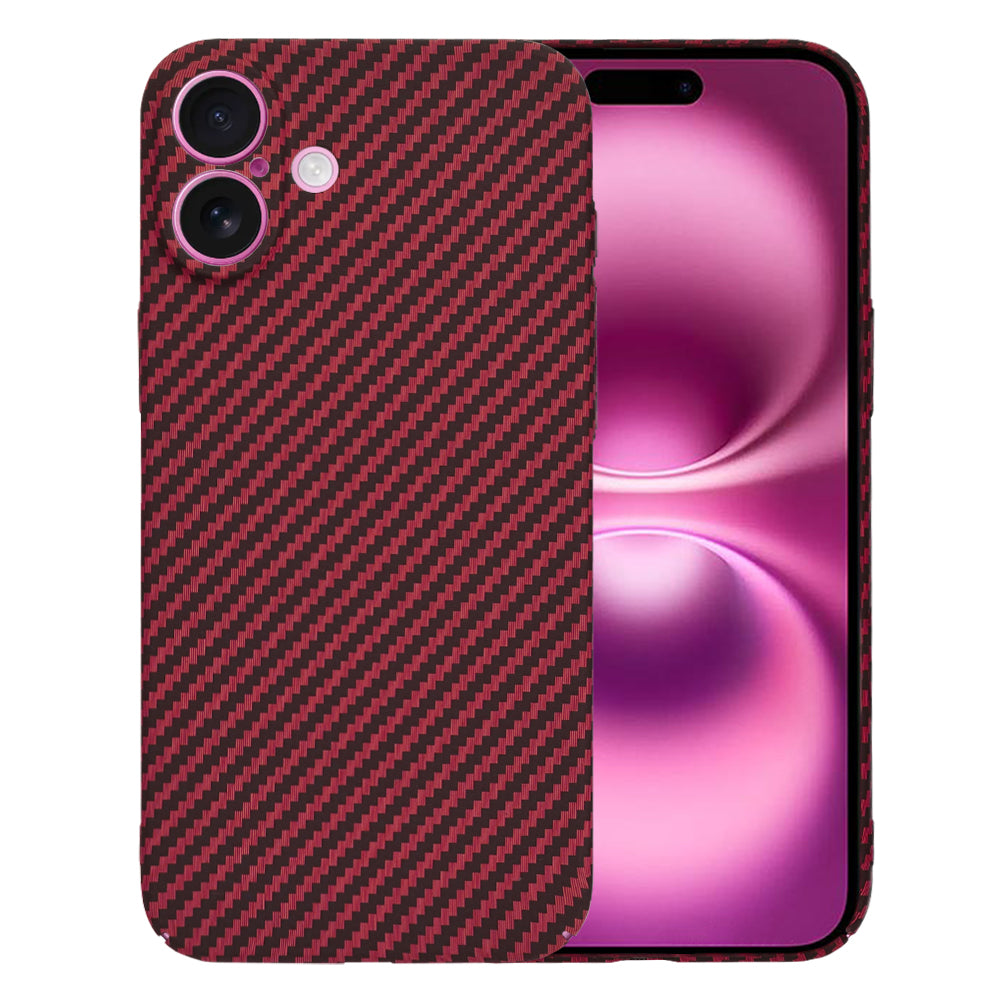 Custodia per Apple iPhone 16 Plus, Techsuit, Carbonite FiberShell, Rossa