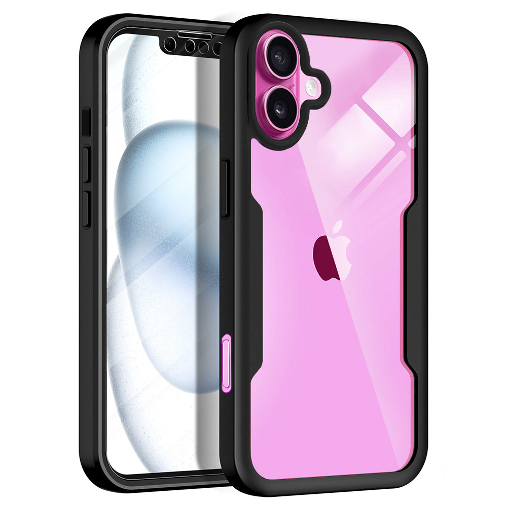 Custodia per Apple iPhone 16 Plus, Techsuit, ColorVerse 360, Nera