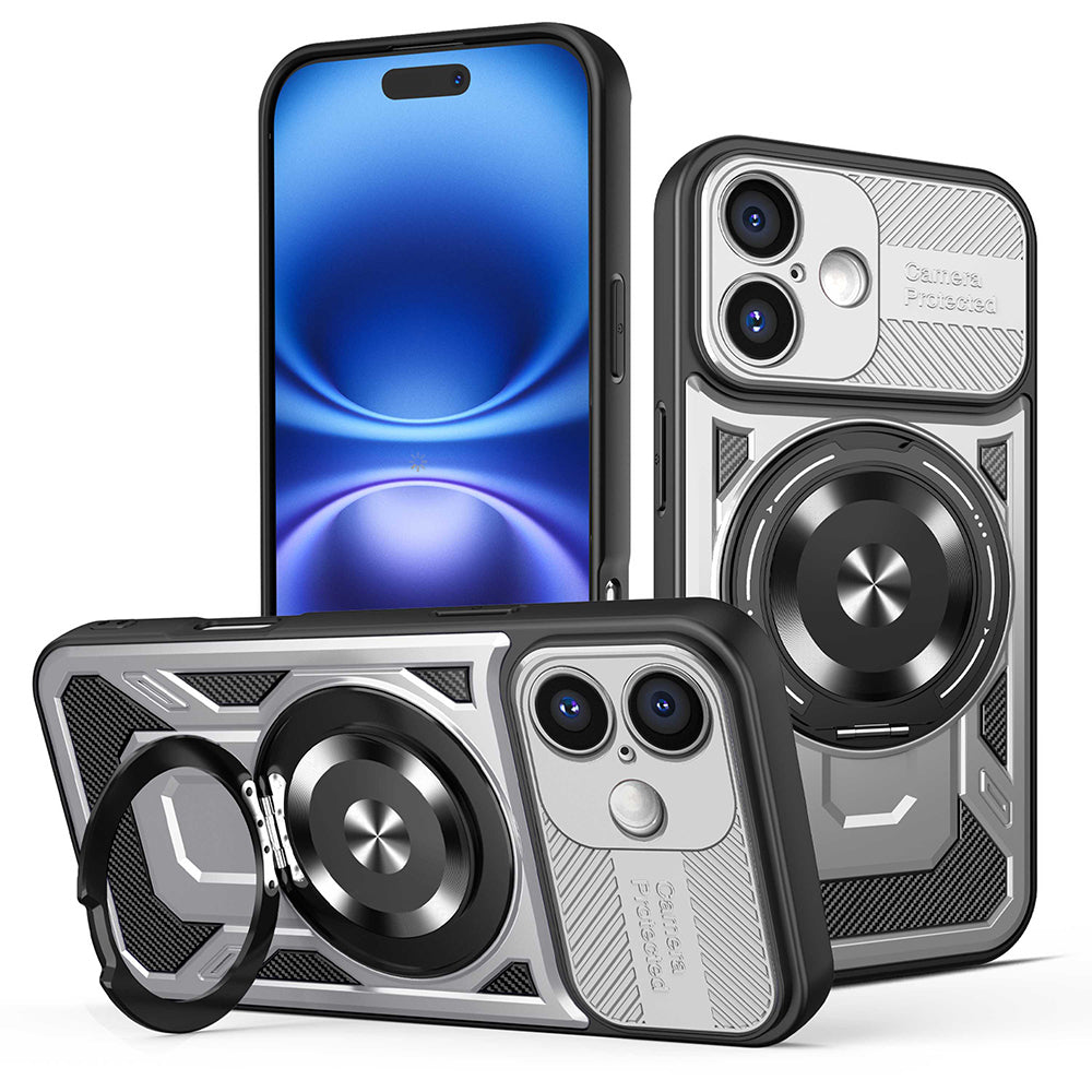 Custodia per Apple iPhone 16 Plus, Techsuit, RuggedCam, Grigio
