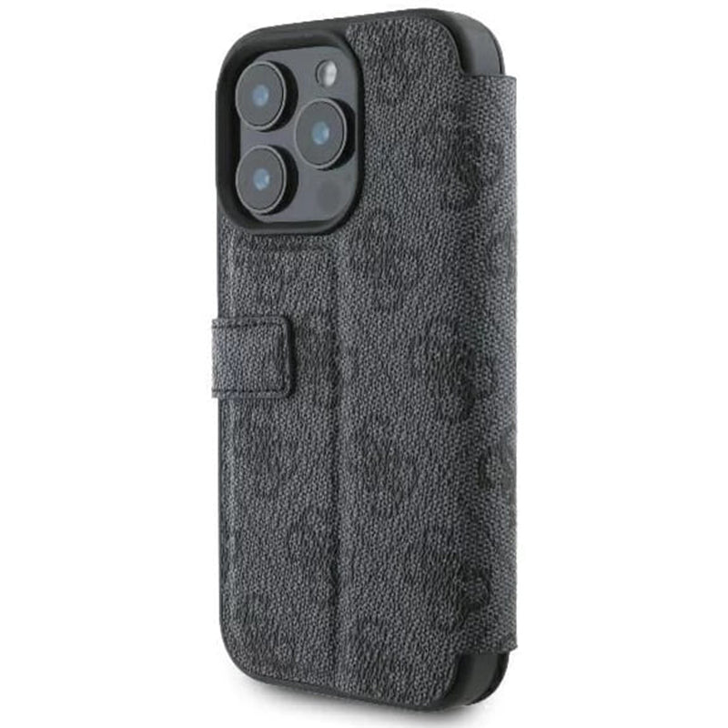 Custodia per Apple iPhone 16 Pro, Guess, 4G Book, Nera