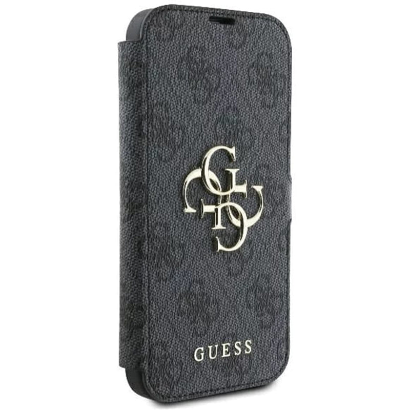 Custodia per Apple iPhone 16 Pro, Guess, 4G Book, Nera