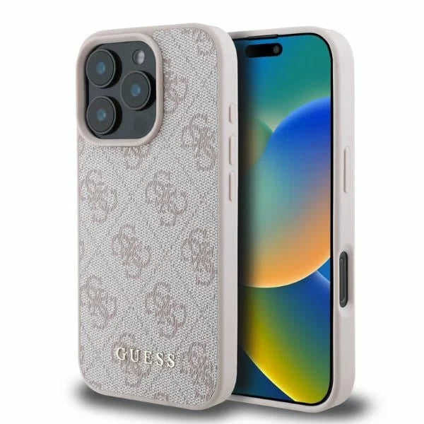 Custodia per Apple iPhone 16 Pro, Guess, 4G Classic, Rosa