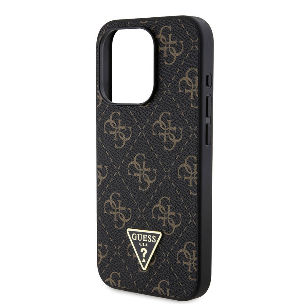 Custodia per Apple iPhone 16 Pro, Guess, 4G Triangle Logo, Bianca