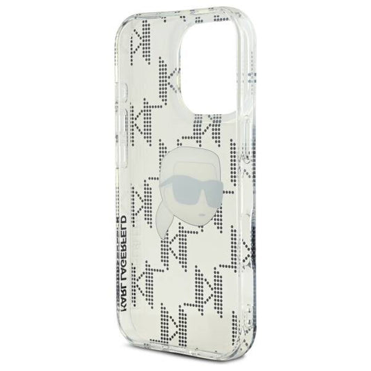 Custodia per Apple iPhone 16 Pro, Karl Lagerfeld, IML Luxury Electroplated Karl's Head, Trasparente