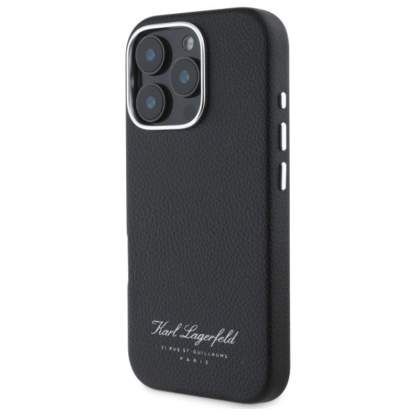 Custodia per Apple iPhone 16 Pro, Karl Lagerfeld, RSG, Nera