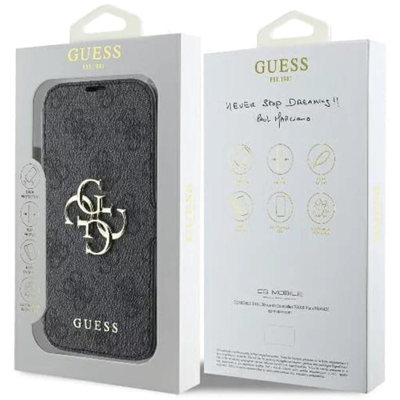 Custodia per Apple iPhone 16 Pro Max, Guess, 4G Book, Nera