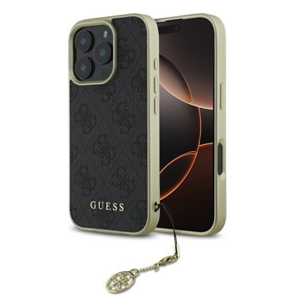 Custodia per Apple iPhone 16 Pro Max, Guess, 4G Charm, Nera