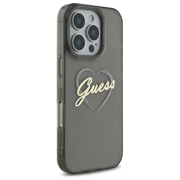 Custodia per Apple iPhone 16 Pro Max, Guess, IML Heart, Nera