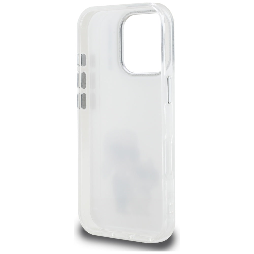 Custodia per Apple iPhone 16 Pro Max, Karl Lagerfeld, IML Aquarelle Logo Karl & Choupette, Bianca