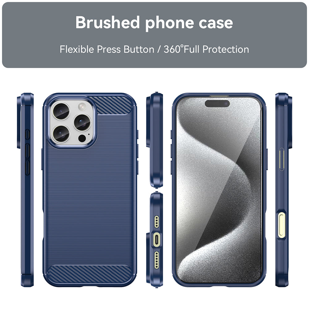 Custodia per Apple iPhone 16 Pro Max, Techsuit, Carbonio, Blu