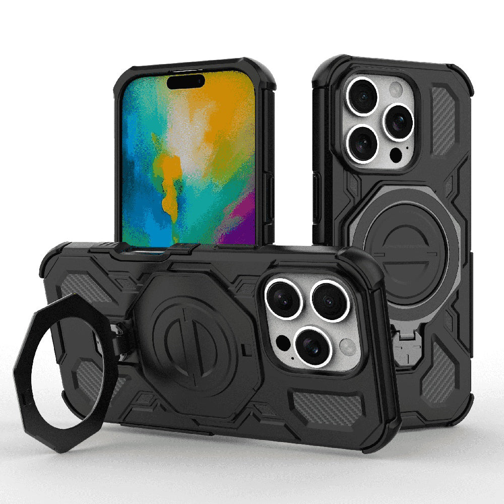 Custodia per Apple iPhone 16 Pro Max, Techsuit, Carbon Shield Pro, Nera