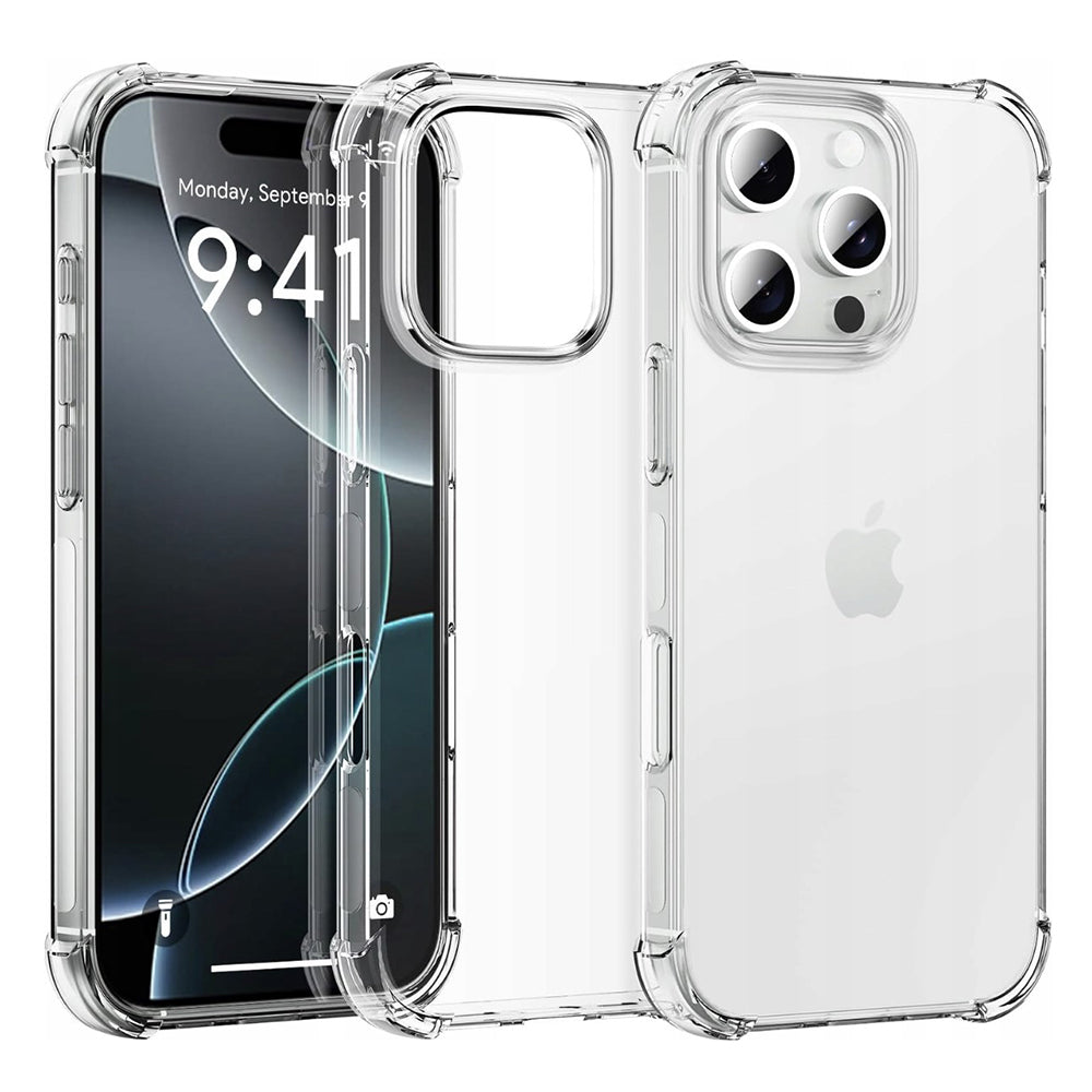 Custodia per Apple iPhone 16 Pro Max, Techsuit, Shockproof Clear (Foro Grande per Obiettivo), Trasparente