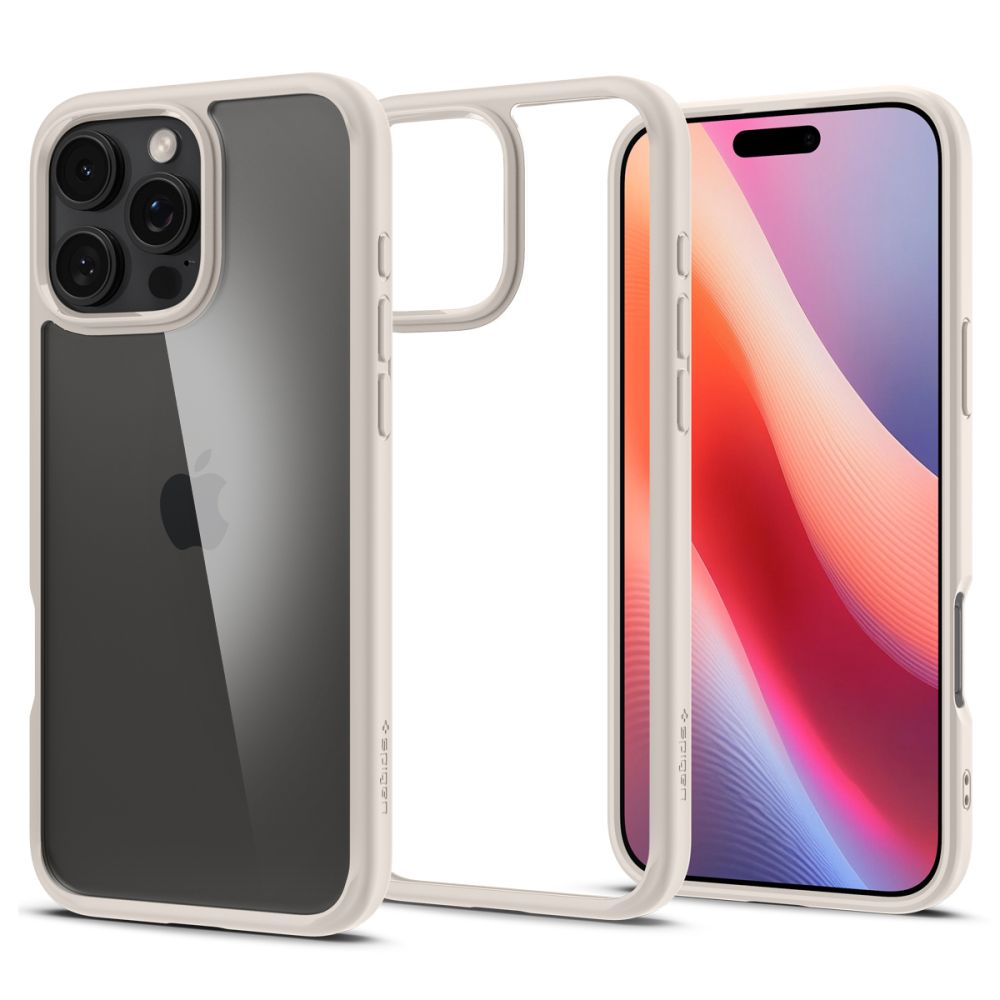 Custodia per Apple iPhone 16 Pro, Spigen, Ultra Hybrid, Beige ACS08127